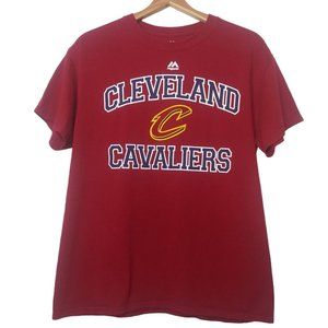 Cleveland Cavaliers Mejestic Mens M T Shirt NBA Wine Basketball Cotton Blend